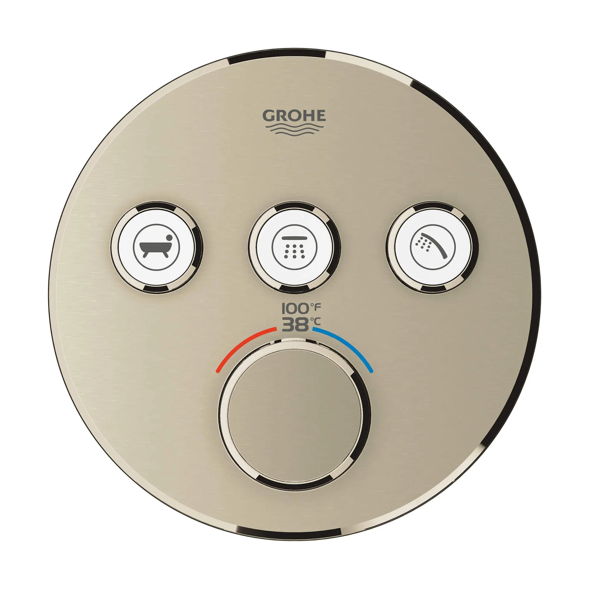 Triple Function Thermostatic Valve Trim // BRUSHED NICKEL INFINITYFINISH // 1377_29138en0-triple-function-thermostatic-trim-with-control-module-enviro-1_0_CDNwebp.webp