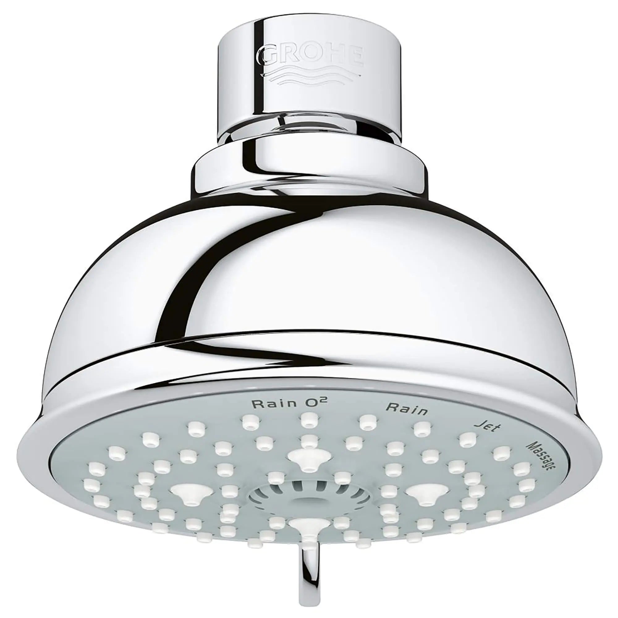 100 Shower Head, 4" - 4 Sprays, 2.0 gpm // GROHE STARLIGHT CHROME // 13813_26045000-Tempesta_Rustic_100-Shower_Head_4_Sprays_0_CDNwebp.webp