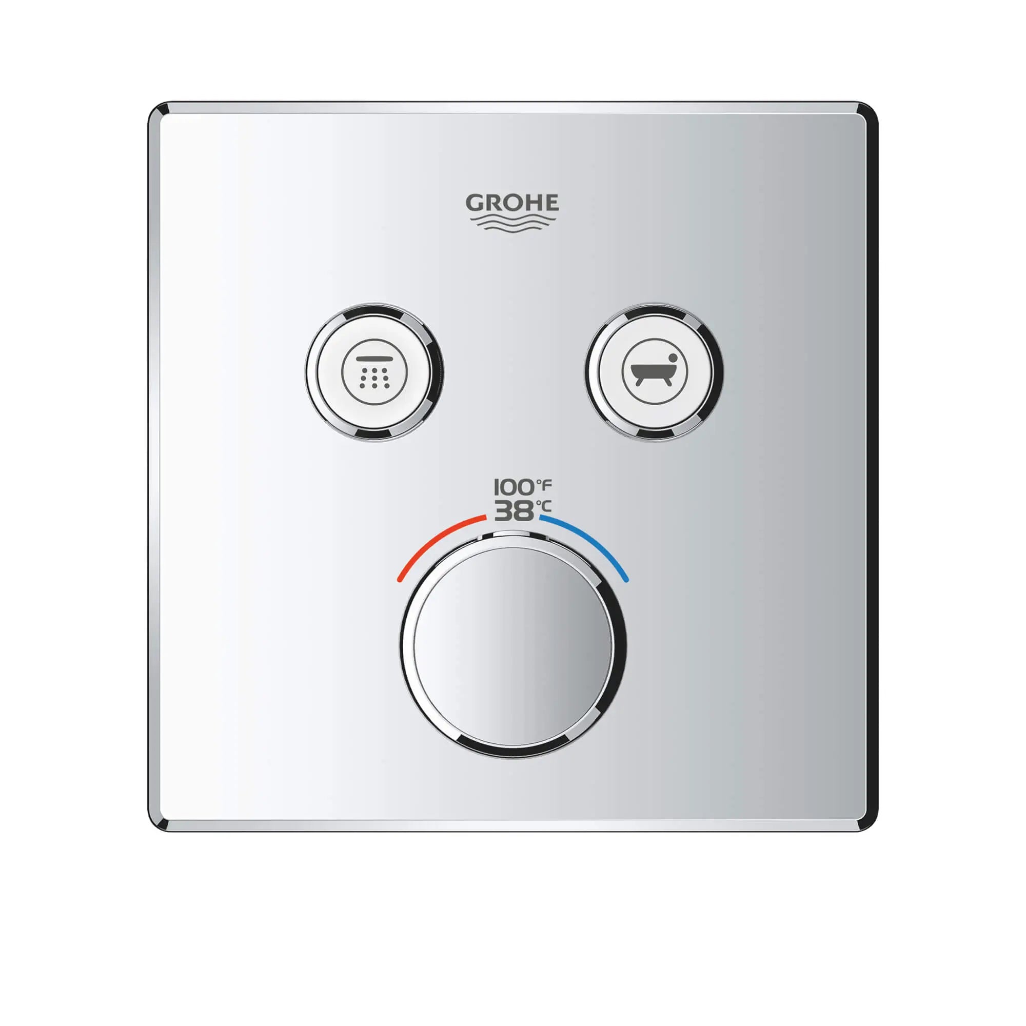 Dual Function Thermostatic Valve Trim // GROHE STARLIGHT CHROME // 1388_29141000-dual-function-thermostatic-trim-with-control-module-enviro-1_0_CDNwebp.webp