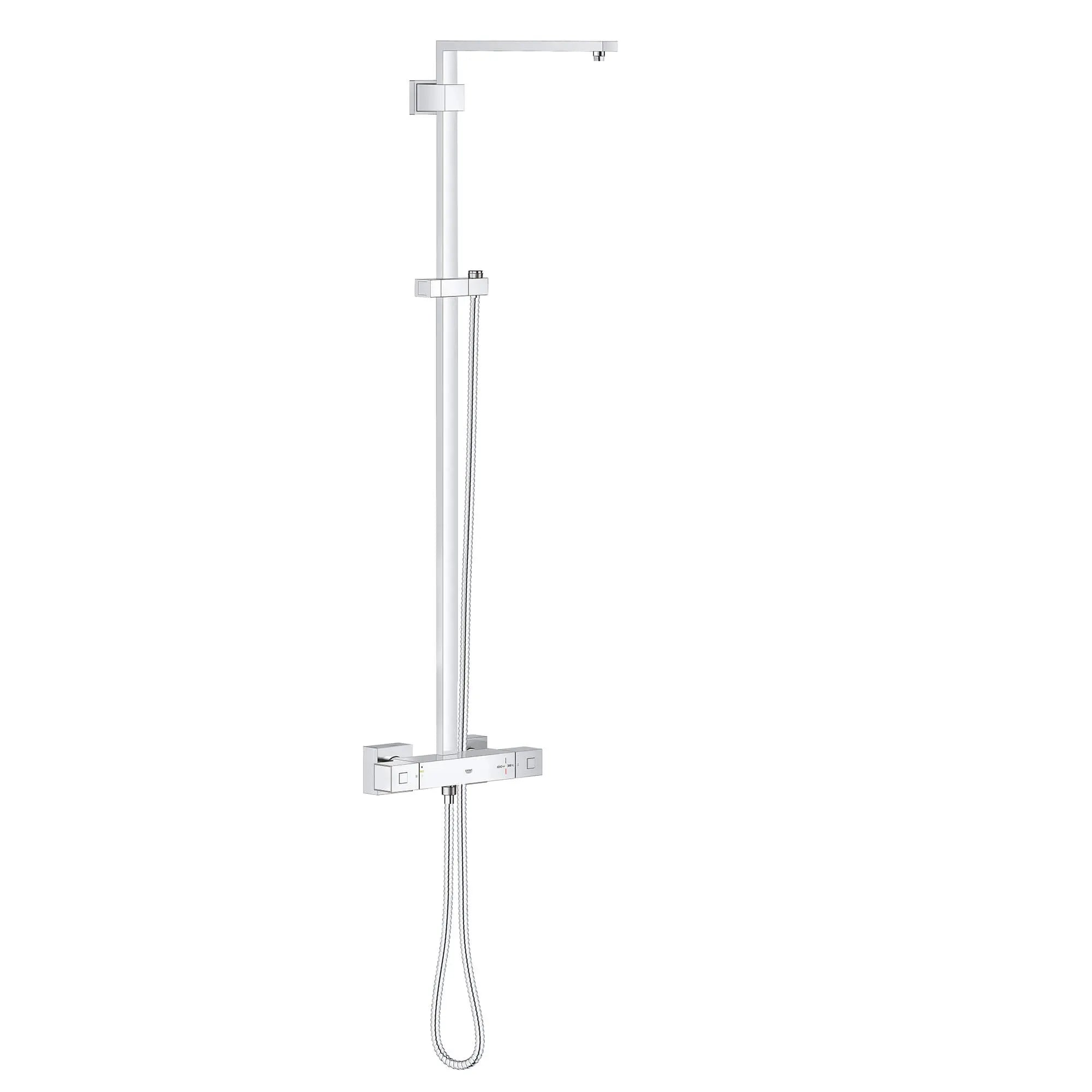 Thermostatic Shower System // GROHE STARLIGHT CHROME // 13894_26420000-euphoria-cube-system-shower-system-with-thermostat-for-wall-mount-starlight-chrome_0_CDNwebp.webp