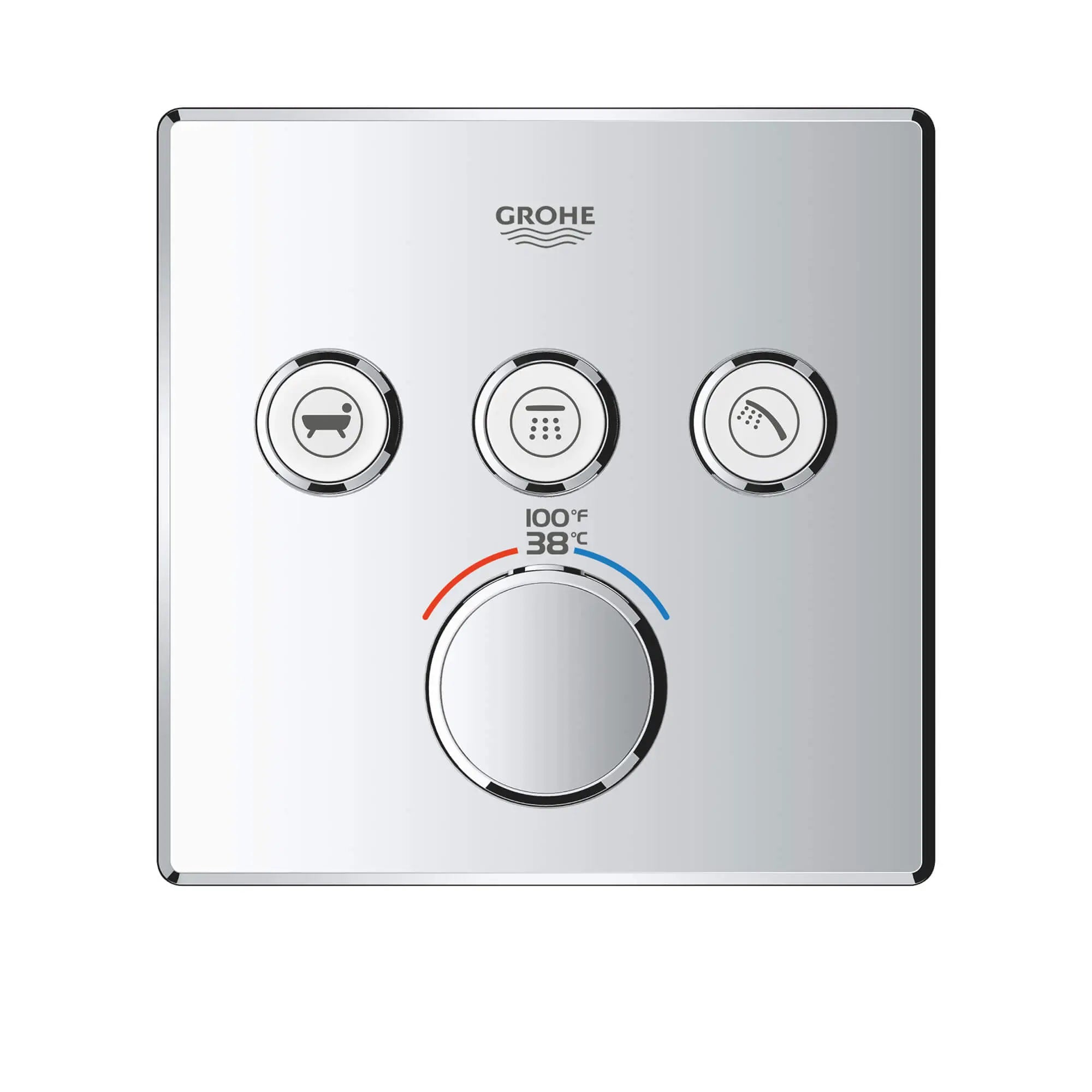 Triple Function Thermostatic Valve Trim // GROHE STARLIGHT CHROME // 1401_29142000-triple-function-thermostatic-trim-with-control-module-enviro-15_0_CDNwebp.webp