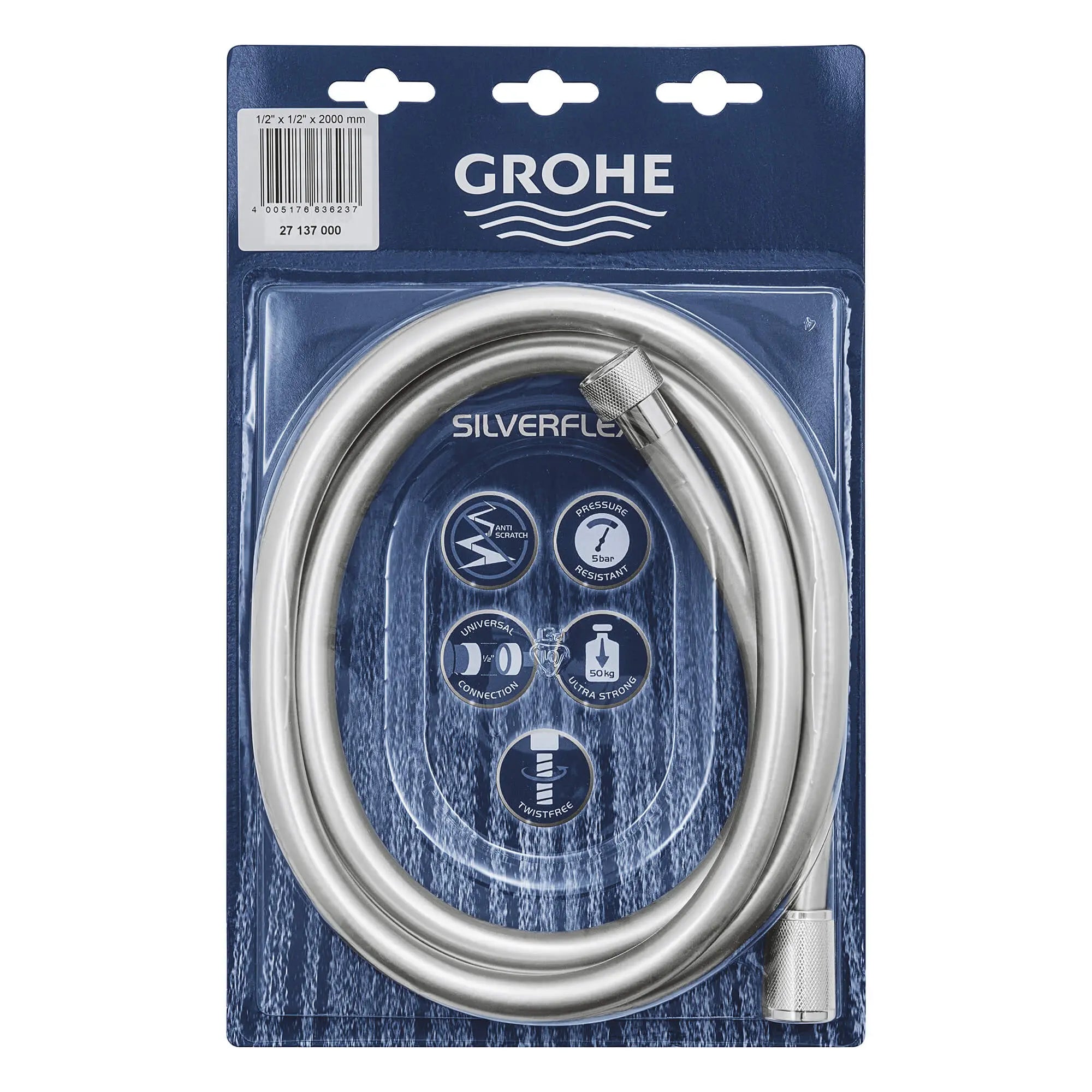 79" Flex Shower Hose // GROHE STARLIGHT CHROME // 14094_27137000-silverflex-shower-hose-twistfree-2000-starlight-chrome-2_0_CDNwebp.webp