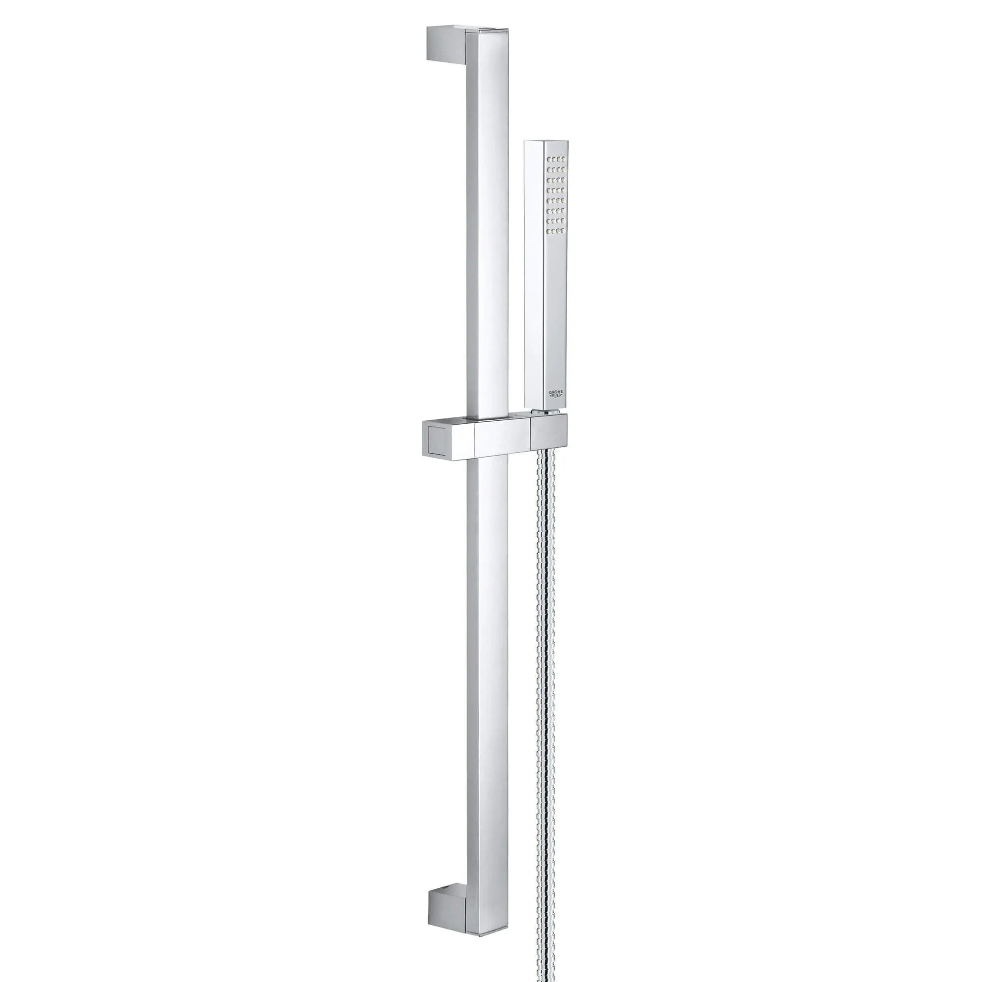 24" Shower Slide Bar Kit - 1 Spray, 2.5 gpm (9.5 L/min) // GROHE STARLIGHT CHROME // 14340_27891000-euphoria-cube_-stick-shower-set-starlight-chrome_0_CDNwebp.webp