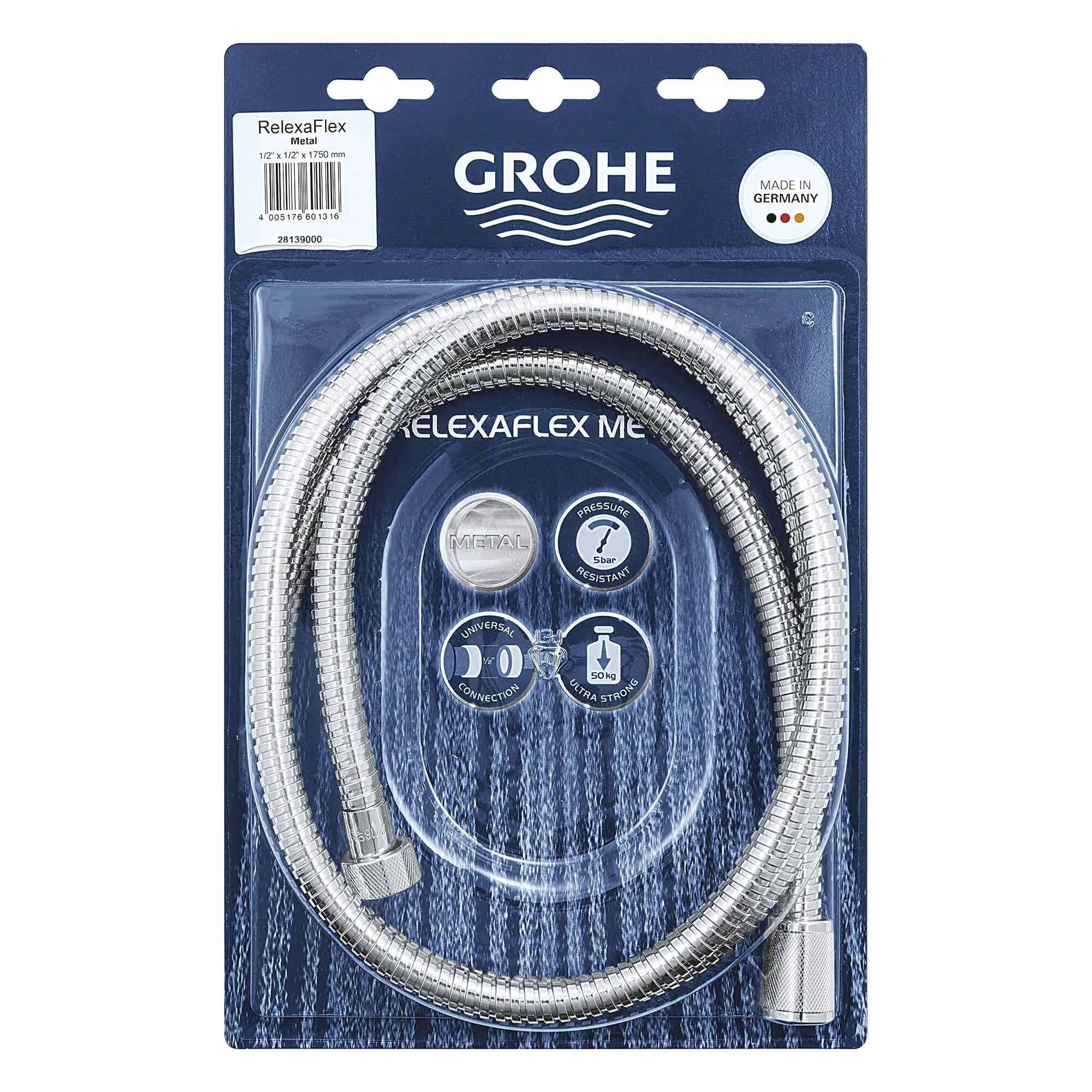 69" Metal Shower Hose // GROHE STARLIGHT CHROME // 14377_28139000-relexaflex-69-inch-metal-hose-starlight-chrome-2_0_CDNwebp.webp