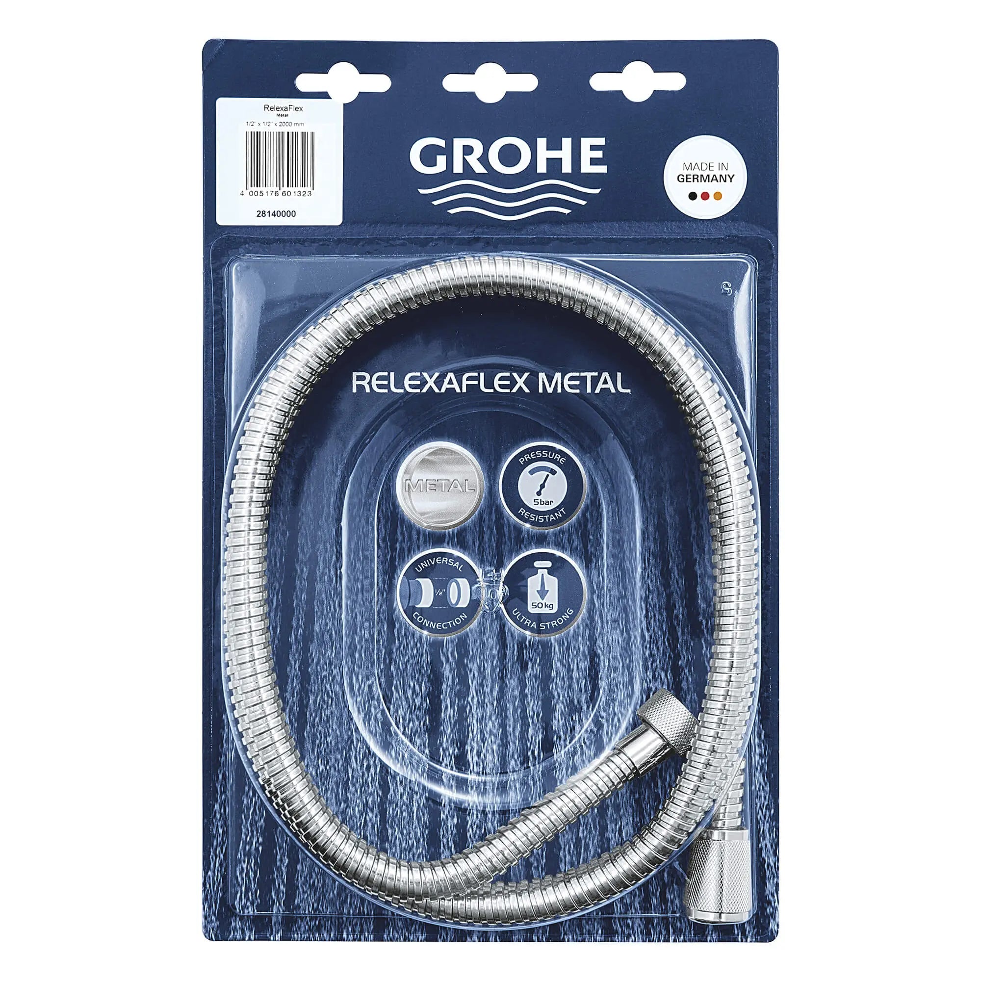 79" Metal Shower Hose // GROHE STARLIGHT CHROME // 14379_28140000-relexaflex-79-inch-metal-hose-starlight-chrome-2_0_CDNwebp.webp
