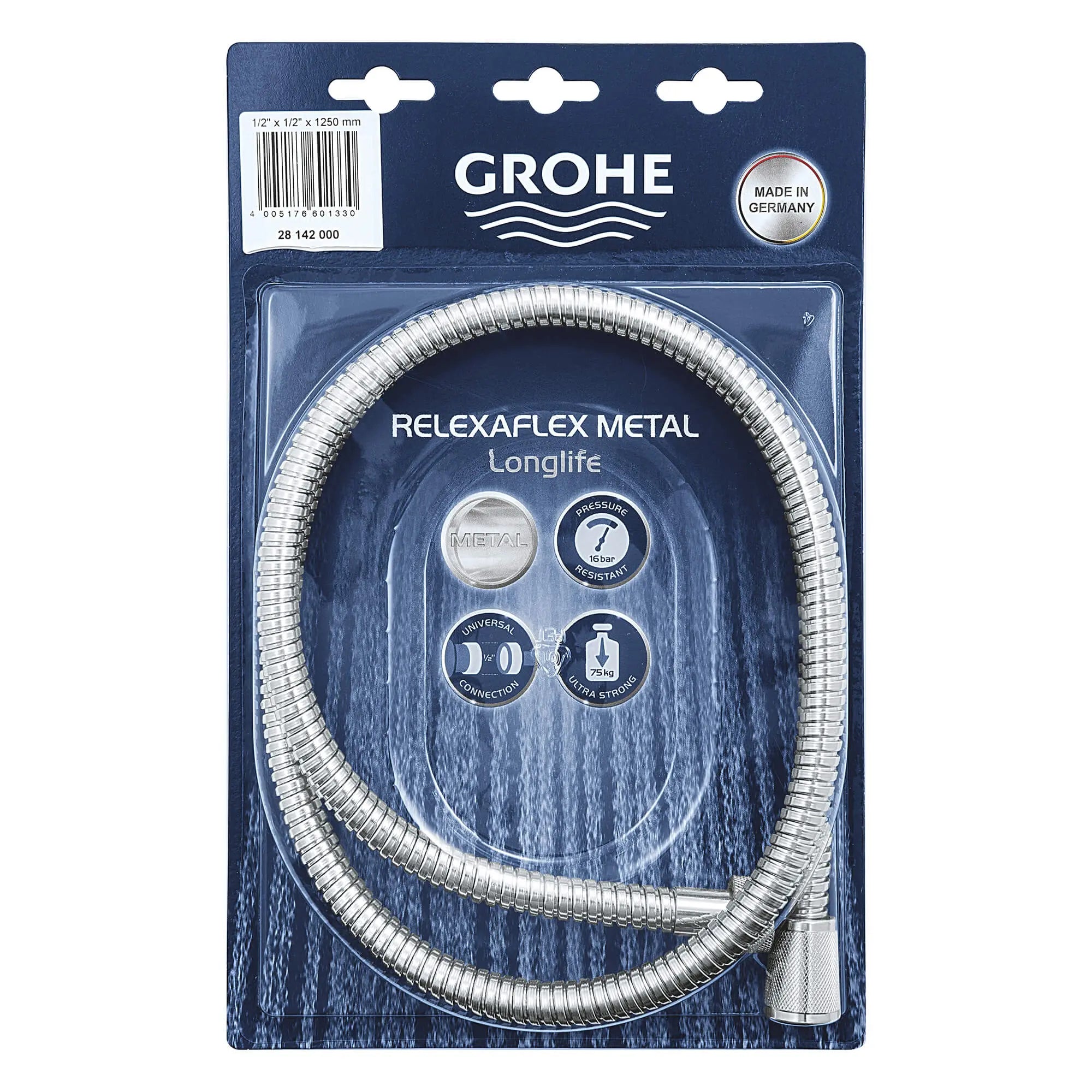 49" Metal Longlife Shower Hose // GROHE STARLIGHT CHROME // 14383_28142000-relexaflex-metal-longlife-49-inch-metal-longlife-hose-starlight-chrome-2_0_CDNwebp.webp