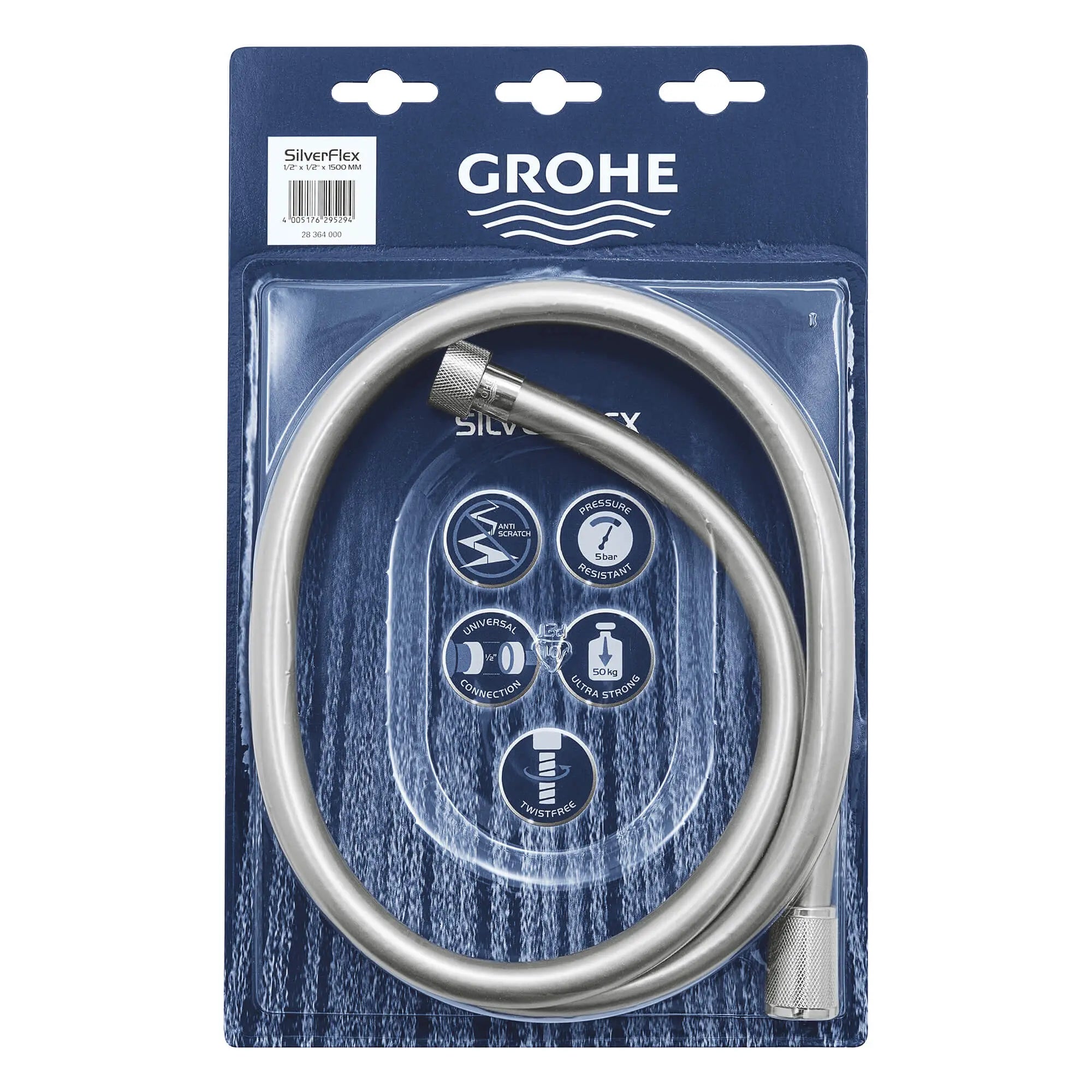 59" Twist-Free Shower Hose // GROHE STARLIGHT CHROME // 14451_28364000-silverflex-shower-hose-twistfree-1500-starlight-chrome-2_0_CDNwebp.webp