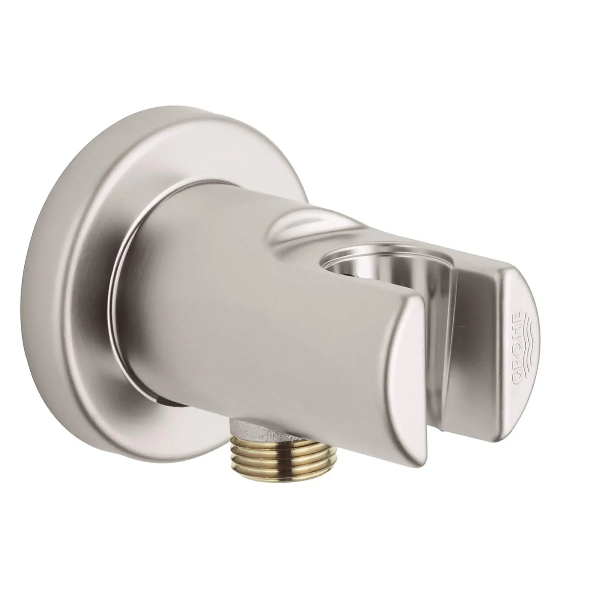 Wall Union With Hand Shower Holder // BRUSHED NICKEL INFINITYFINISH // 14627_28629EN0-Relexa-Shower_Wall_Union_1_2_0_CDNwebp.webp