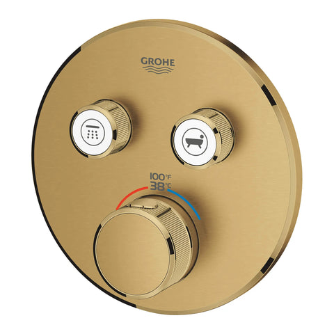 Dual Function Thermostatic Valve Trim - Brushed Cool Sunrise