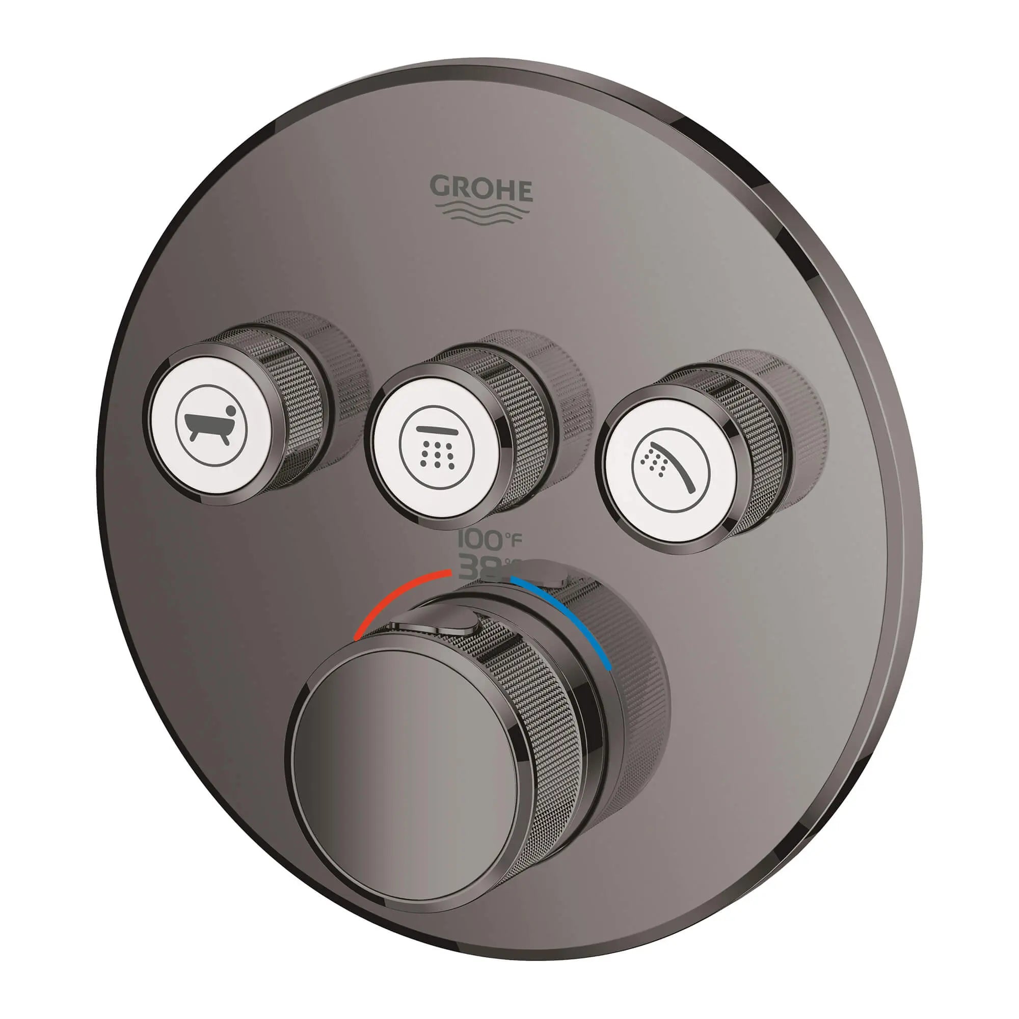 Triple Function Thermostatic Valve Trim // HARD GRAPHITE // 14753_29138a00-grohtherm-smartcontrol-triple-function-thermostatic-trim-with-control-module-hard-graphite-2_0_CDNwebp.webp