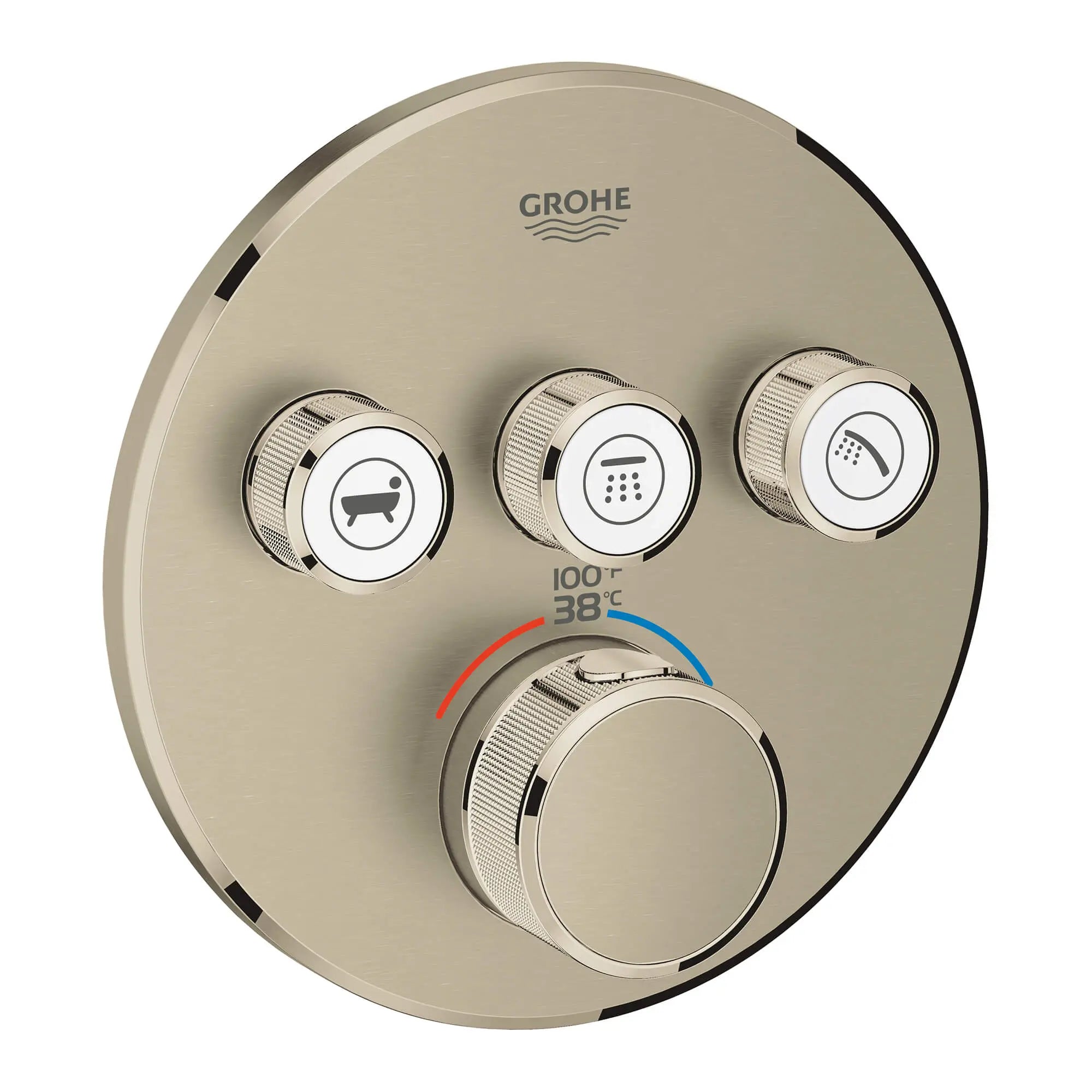 Triple Function Thermostatic Valve Trim // BRUSHED NICKEL INFINITYFINISH // 14755_29138en0-grohtherm-smartcontrol-triple-function-thermostatic-trim-with-control-module-brushed-nickel-infinityfinish_0_CDNwebp.webp