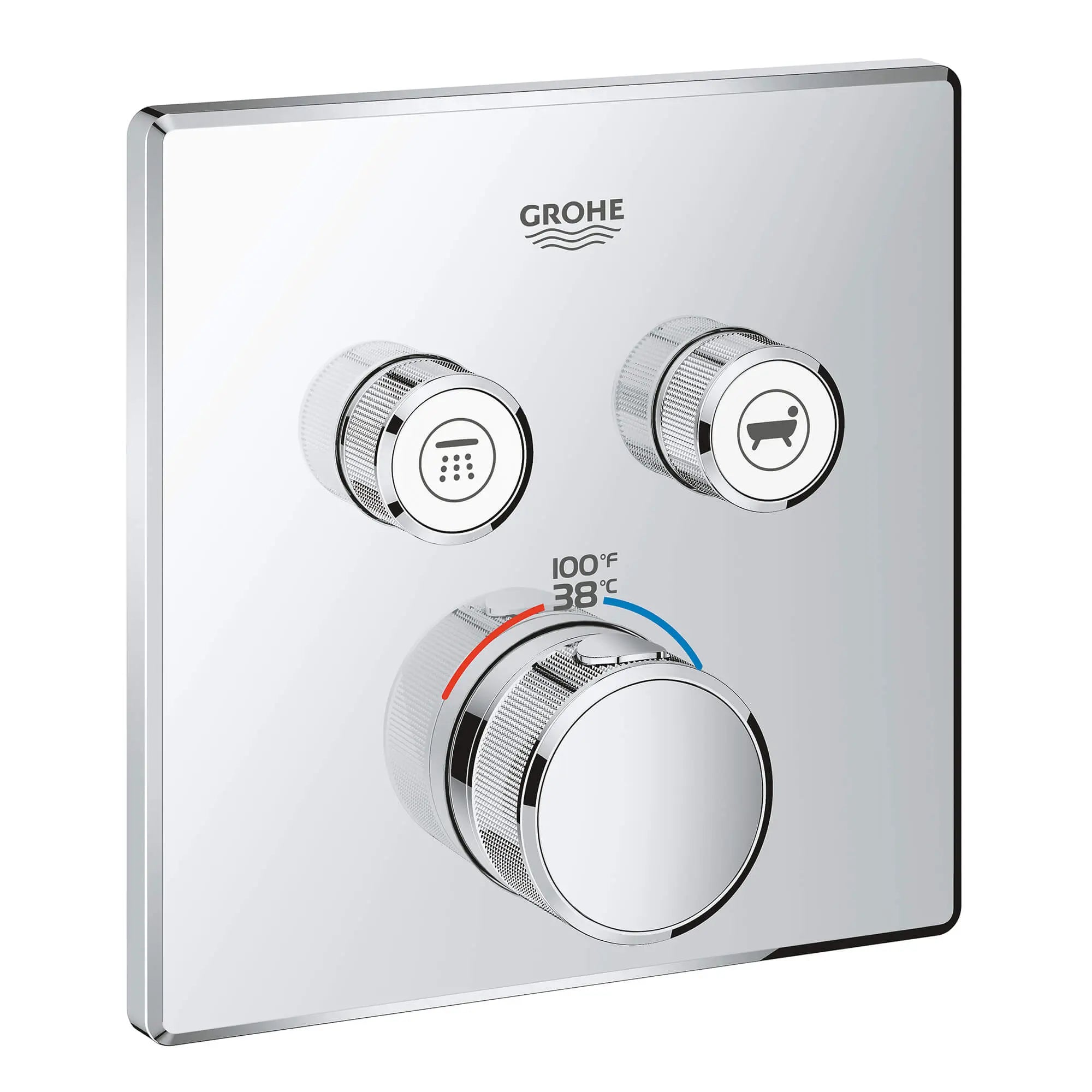 Dual Function Thermostatic Valve Trim // GROHE STARLIGHT CHROME // 14759_29141000-grohtherm-smartcontrol-dual-function-thermostatic-trim-with-control-module-starlight-chrome_0_CDNwebp.webp