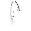 [30205002] GROHE Zedra Single-Handle Pull Down Kitchen Faucet Triple Spray 1.75 GPM (6.6 L/min) with Touch Technology - GROHE StarLight Chrome