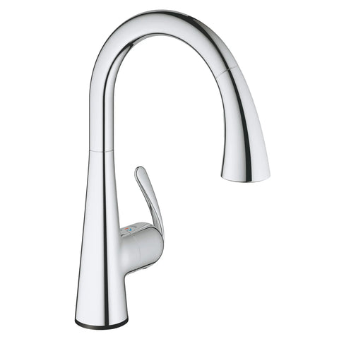 Single-Handle Pull Down Kitchen Faucet Triple Spray 1.75 GPM with Touch Technology - GROHE StarLight Chrome
