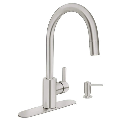 Single-Handle Pull Down Kitchen Faucet Dual Spray 1.75 GPM - SuperSteel InfinityFinish