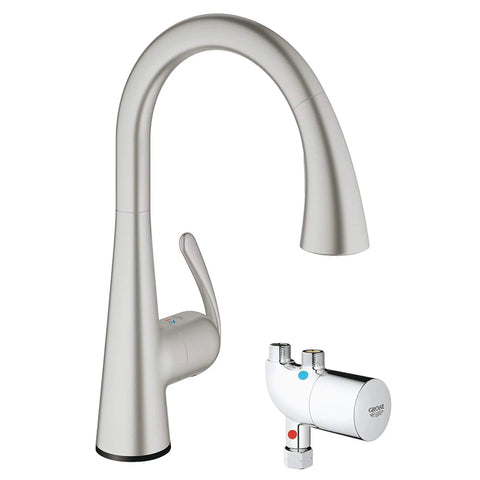 Single-Handle Pull Down Kitchen Faucet Dual Spray 1.75 GPM - SuperSteel InfinityFinish