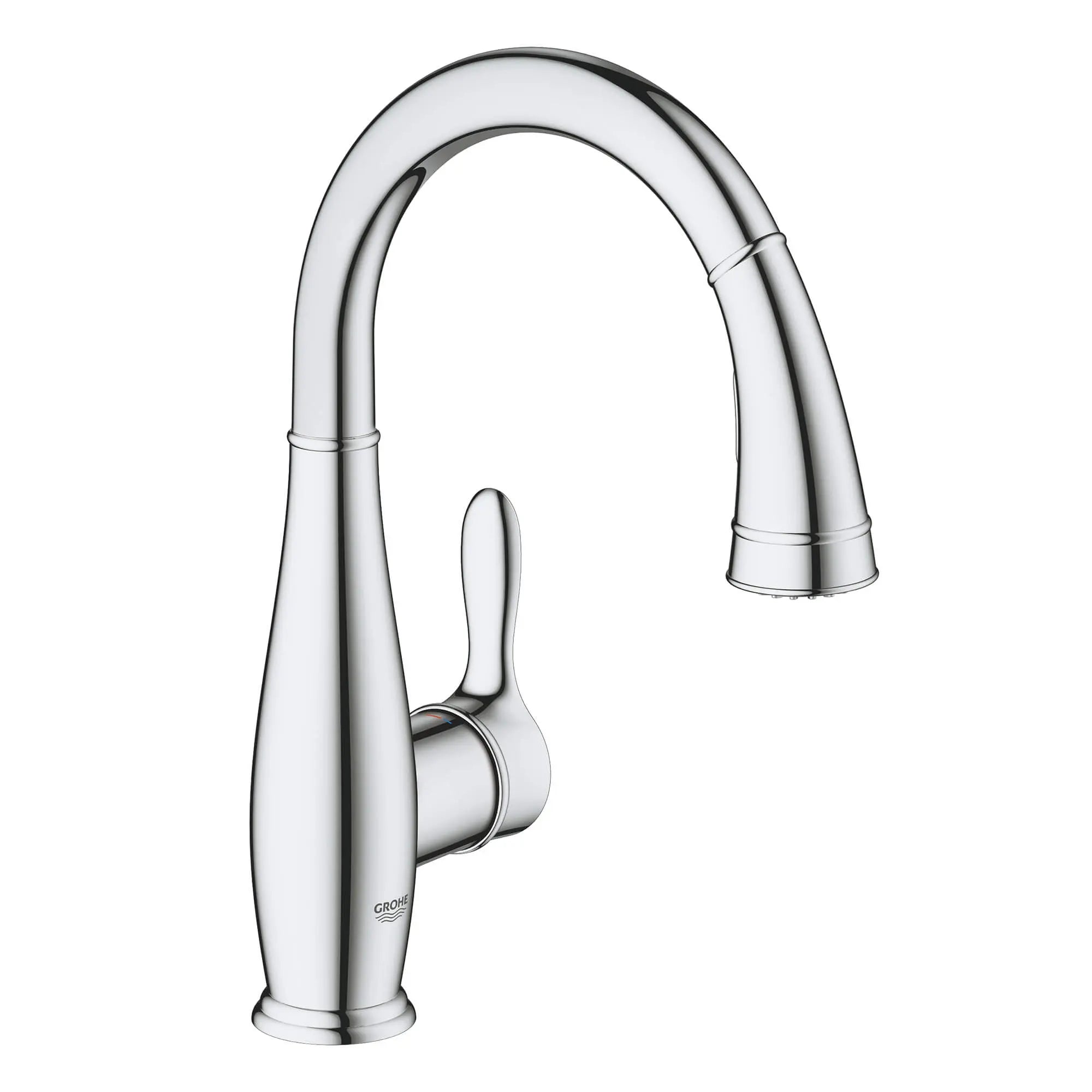 Single-Handle Pull Down Dual Spray Bar Faucet 1.75 GPM // GROHE STARLIGHT CHROME // 14916_30296001-parkfield-single-handle-kitchen-faucet-starlight-chrome_0_CDNwebp.webp