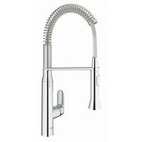 [30314000] Touchless FootControl Single-Handle Semi-Pro Dual Spray Kitchen Faucet 1.75 GPM - GROHE StarLight Chrome