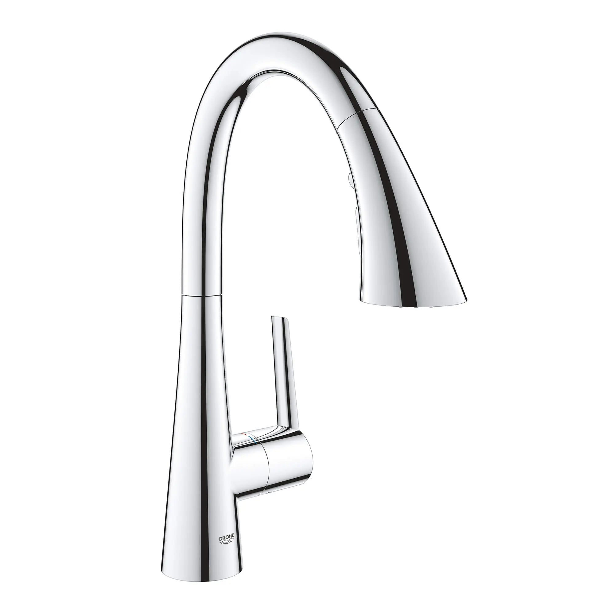 GROHE Zedra Single-Handle Pull Down Triple Spray Bar Faucet 1.75 GPM (6.6 L/min) // GROHE STARLIGHT CHROME // 14947_30368002-ladylux-single-handle-kitchen-faucet-starlight-chrome-3_0_CDNwebp.webp