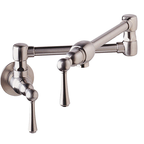 2-Handle Wall Mount Pot Filler - Stainless Steel