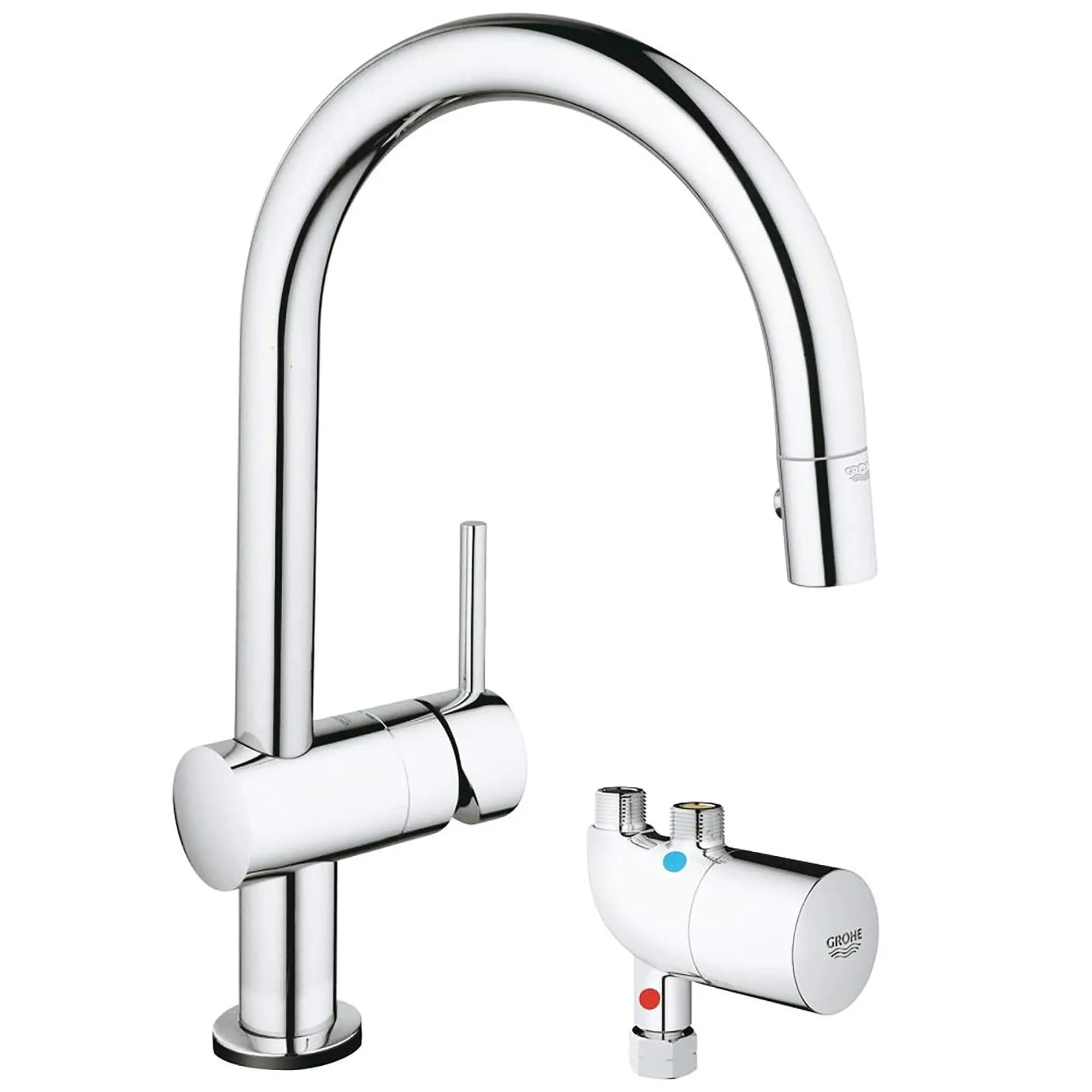 Single-Handle Pull Down Kitchen Faucet Dual Spray 1.75 GPM  with Touch Technology // GROHE STARLIGHT CHROME // 15037_31392000-Minta_Touch-Pull-Down_Kitchen_Faucet_with_Touch_Technology_0_CDNwebp.webp