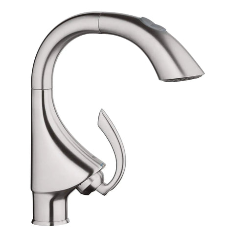 Single-Handle Pull Down Kitchen Faucet Dual Spray 1.75 GPM - Stainless Steel