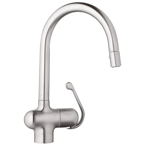 Single-Handle Pull Down Kitchen Faucet Dual Spray 1.75 GPM - Stainless Steel