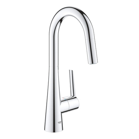 GROHE Zedra Single-Handle Pull Down Dual Spray Prep Faucet 1.75 GPM (6.6 L/min) - GROHE StarLight Chrome