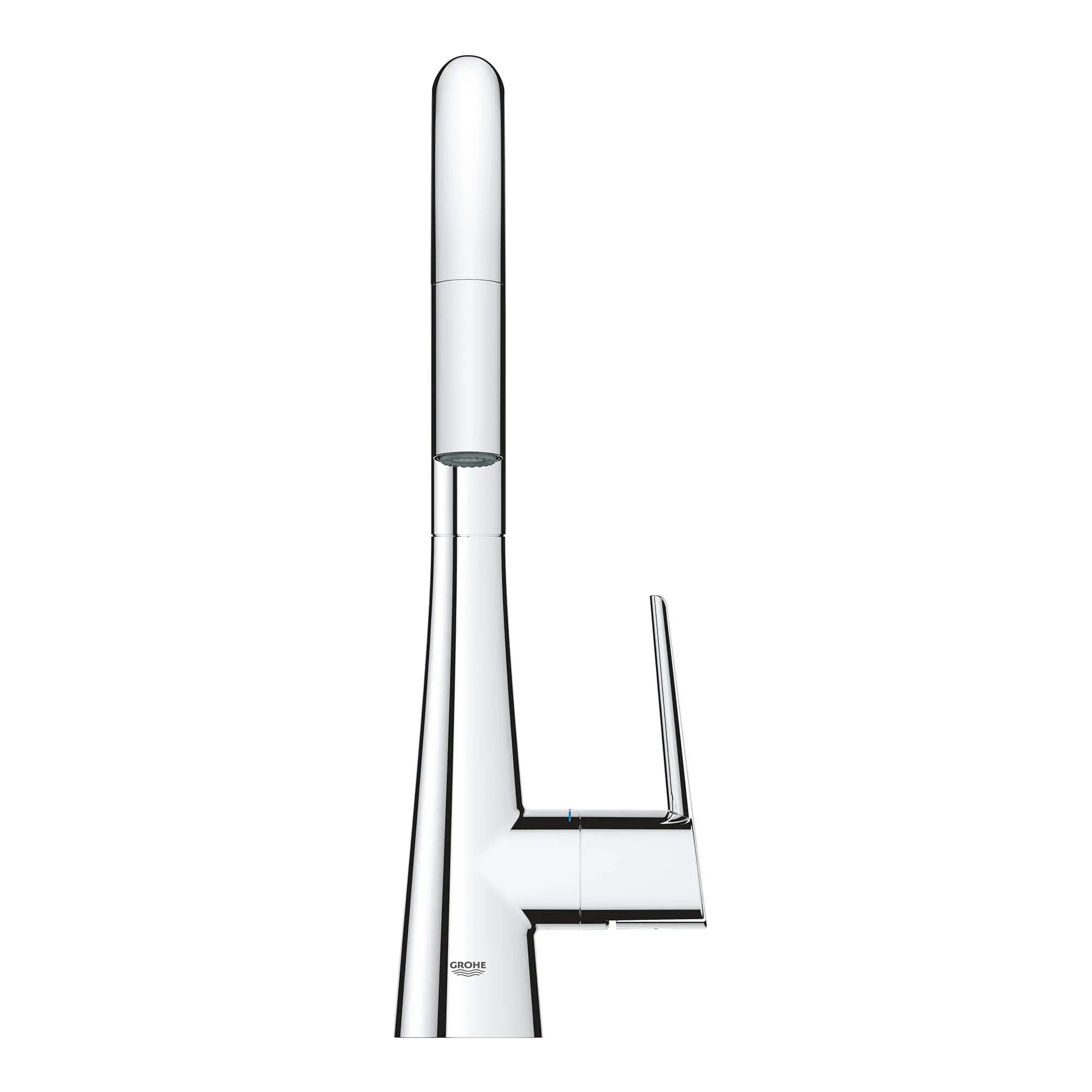 GROHE Zedra Single-Handle Pull Down Dual Spray Prep Faucet 1.75 GPM (6.6 L/min) // GROHE STARLIGHT CHROME // 15137_32283003-ladylux-single-handle-kitchen-faucet-starlight-chrome-4_0_CDNwebp.webp