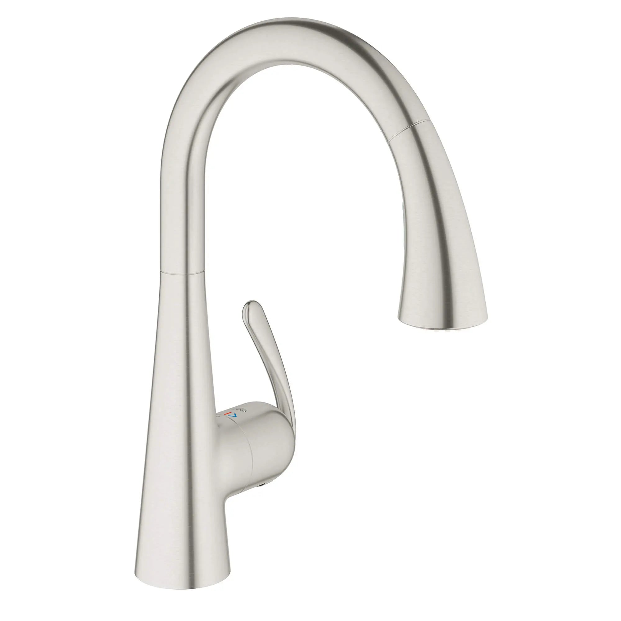 Single-Handle Pull Down Kitchen Faucet Dual Spray 1.75 GPM // STAINLESS STEEL // 15165_32298sd1-ladylux-single-handle-kitchen-faucet-grohe-realsteel_0_CDNwebp.webp