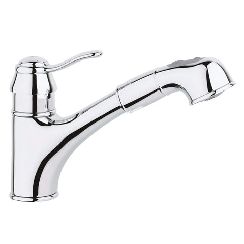 Single-Handle Pull-Out Kitchen Faucet Dual Spray 1.75 GPM - GROHE StarLight Chrome