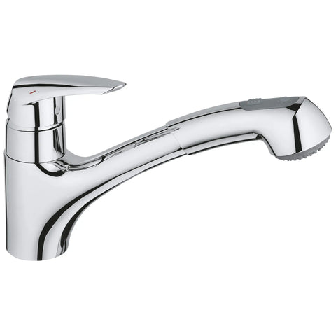 Eurodisc Single-Handle Pull-Out Kitchen Faucet Dual Spray 1.75 GPM - GROHE StarLight Chrome