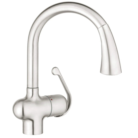 Single-Handle Pull Down Kitchen Faucet Dual Spray 1.75 GPM - Stainless Steel