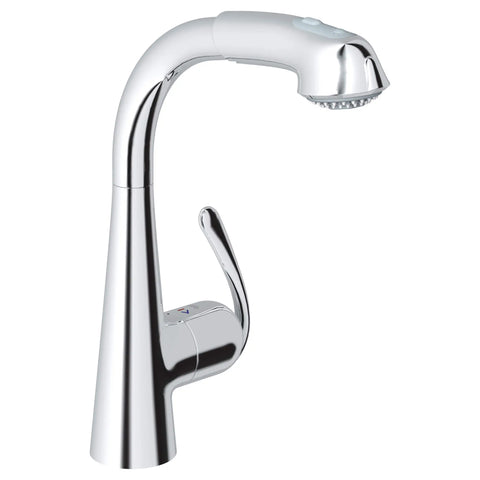 Single-Handle Pull-Out Kitchen Faucet Dual Spray 1.75 GPM - GROHE StarLight Chrome