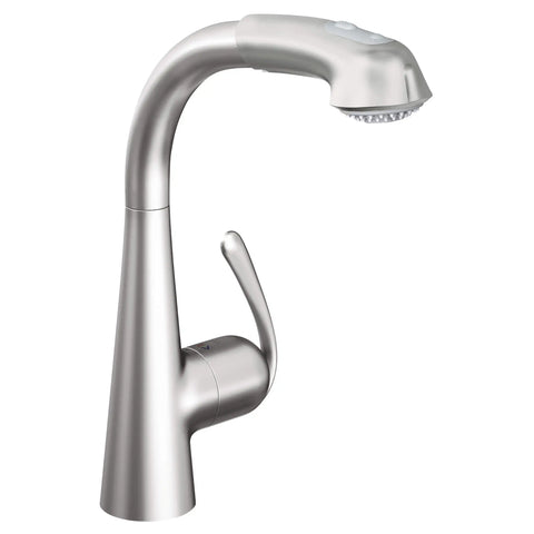 Single-Handle Pull-Out Kitchen Faucet Dual Spray 1.75 GPM - Stainless Steel
