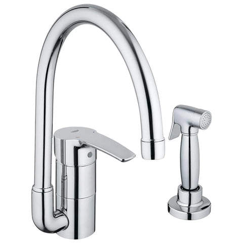 Single-Handle Kitchen Faucet 1.75 GPM with Swivel Spout and Side Spray - GROHE StarLight Chrome
