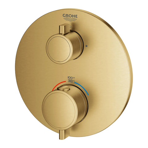 Dual Function 2-Handle Thermostatic Valve Trim - Brushed Cool Sunrise
