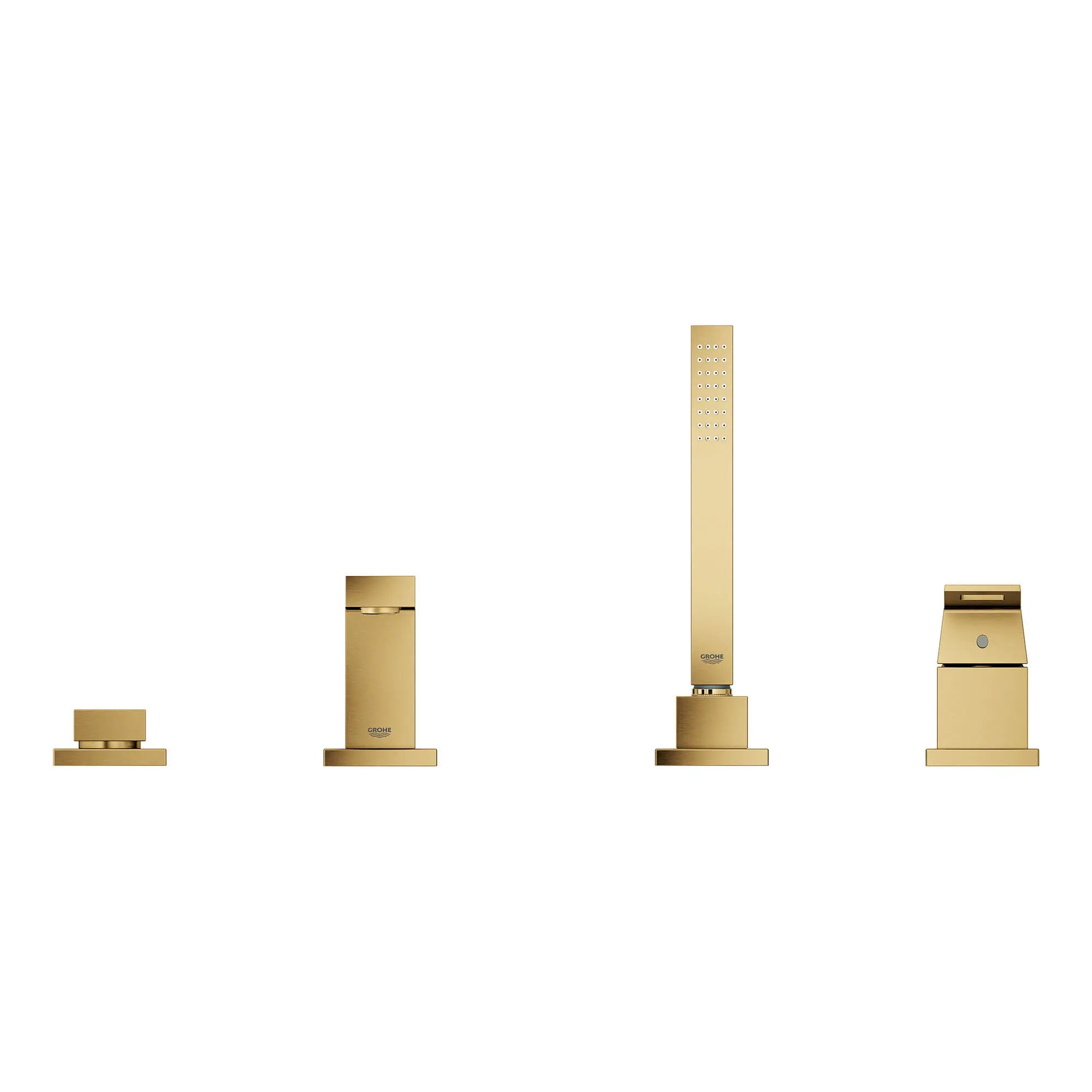 4-Hole Single-Handle Deck Mount Roman Tub Faucet with 1.75 GPM (6.6 L/min) Hand Shower // BRUSHED COOL SUNRISE // 153557_19897GN1_1_0_CDNwebp.webp