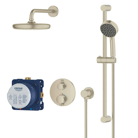2-Handle Dual Function Thermostatic Shower Bundle - Brushed Nickel InfinityFinish