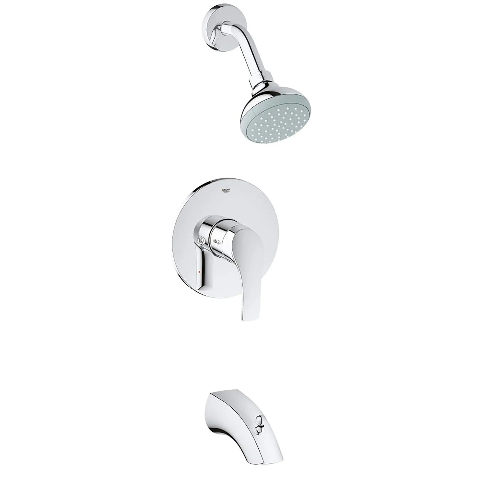 New Single Handle 2-Spray Tub and Shower Faucet Combination // GROHE STARLIGHT CHROME // 15404_35012002-Eurosmart-Pressure_Balance_Valve_Bathtub_Shower_Combo_Faucet_0_CDNwebp.webp