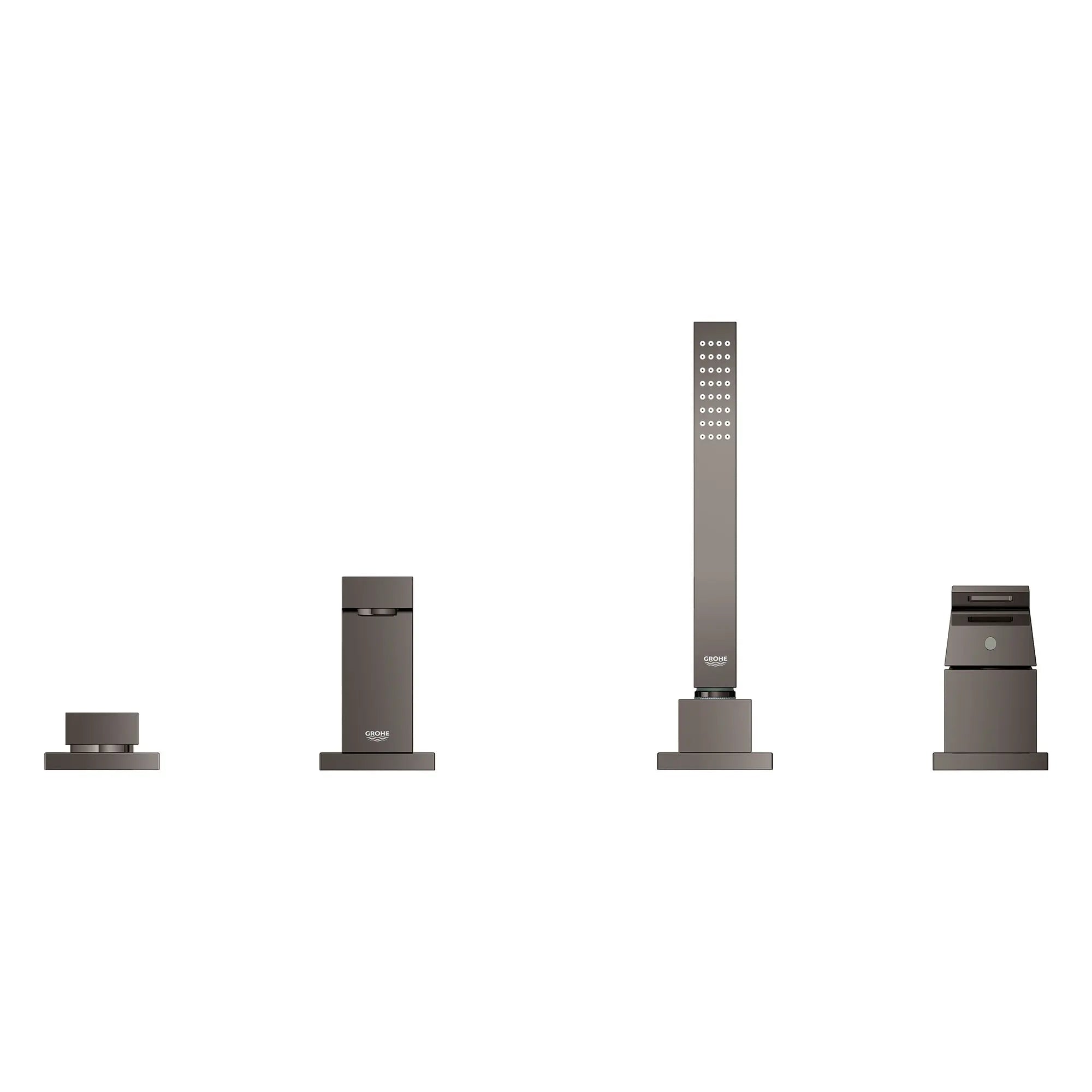 4-Hole Single-Handle Deck Mount Roman Tub Faucet with 1.75 GPM (6.6 L/min) Hand Shower // HARD GRAPHITE // 154050_19897A01_1_0_CDNwebp.webp