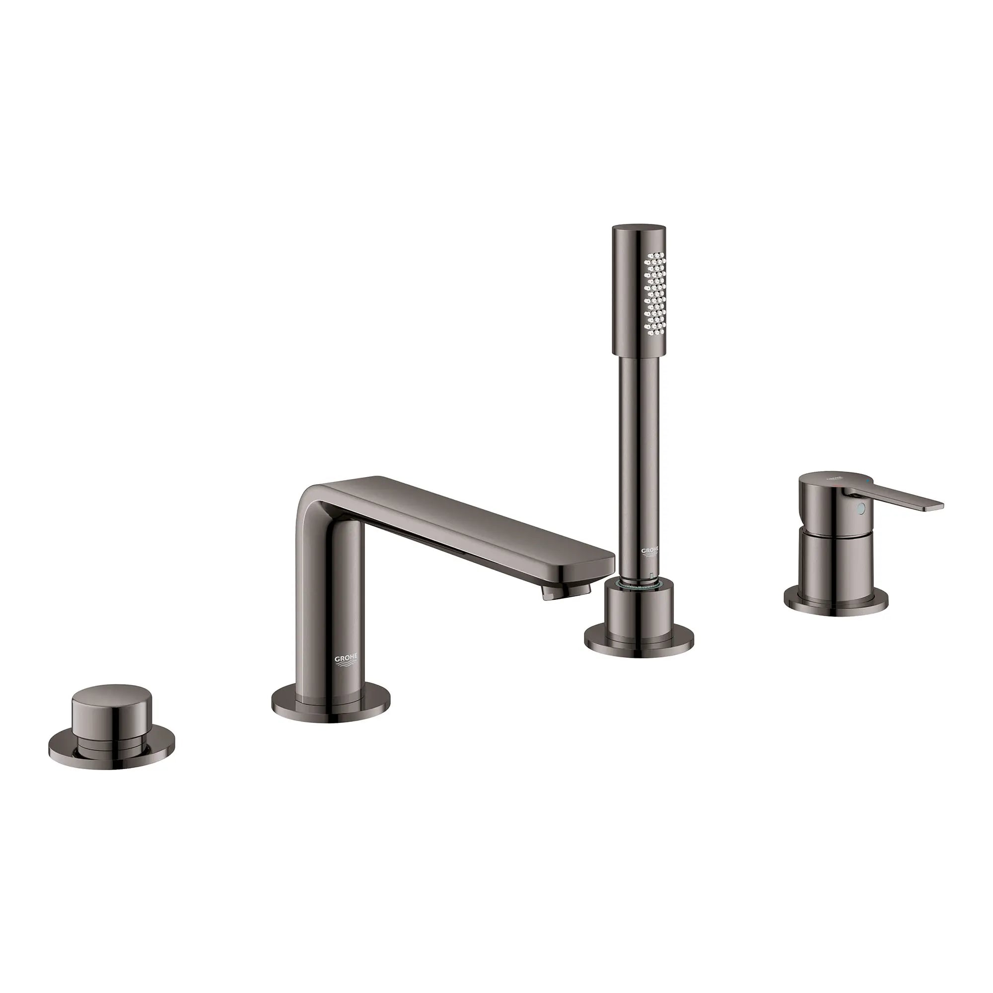 4-Hole Single-Handle Deck Mount Roman Tub Faucet with 1.75 GPM (6.6 L/min) Hand Shower // HARD GRAPHITE // 154067_19577A01_0_CDNwebp.webp