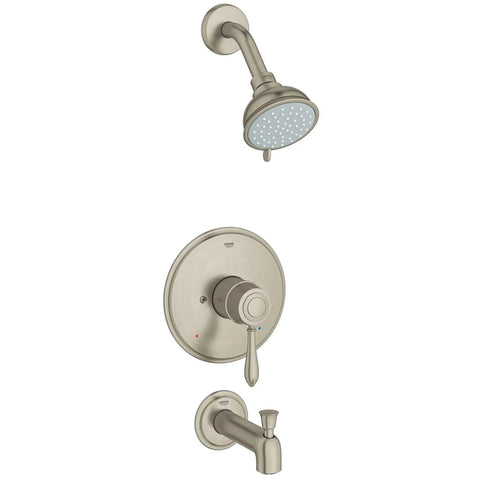 Pressure Balance Valve Tub/Shower Combo - Brushed Nickel InfinityFinish