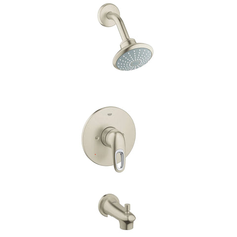 Pressure Balance Valve Tub/Shower Combo - Brushed Nickel InfinityFinish