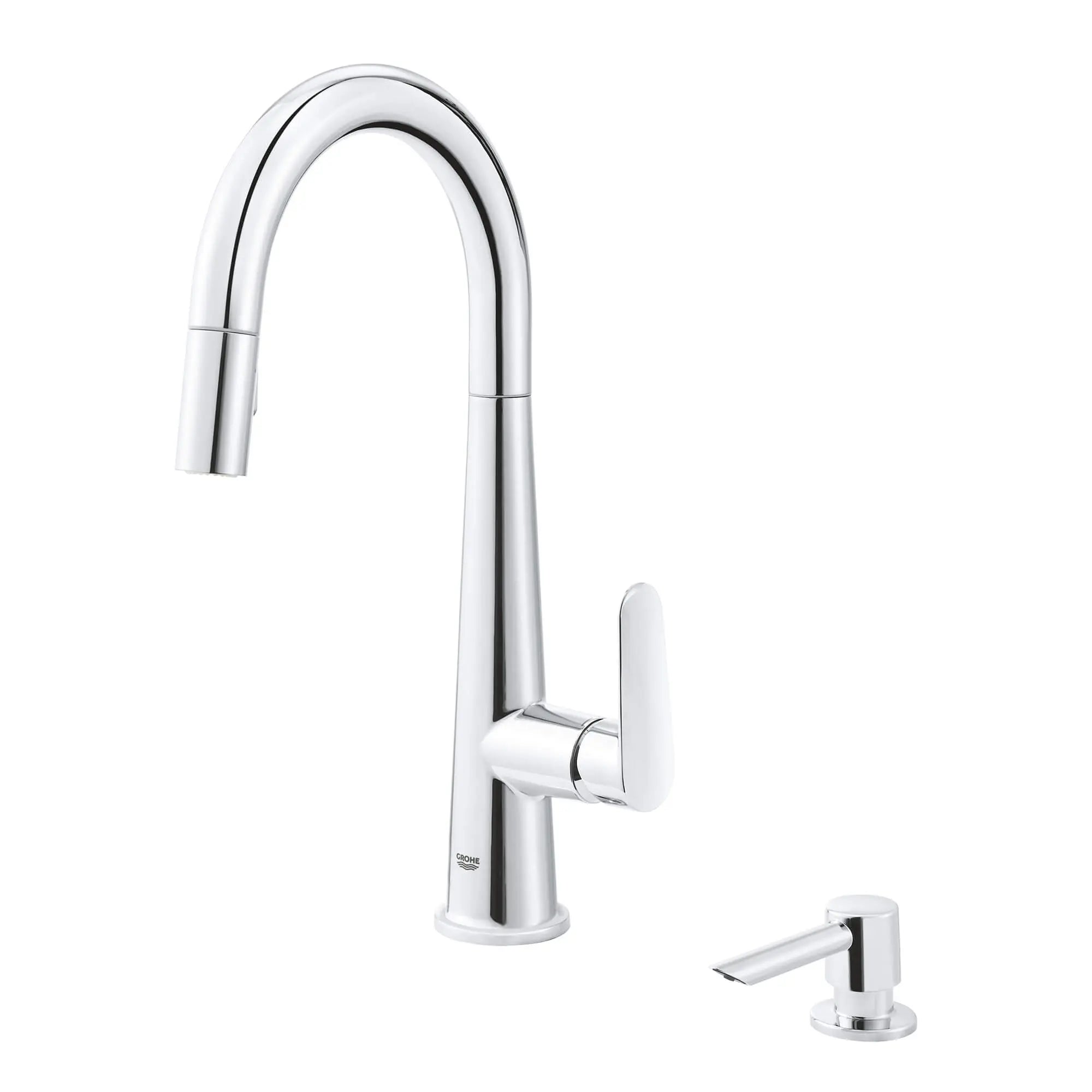 Veletto Single-handle Pull-down Kitchen Faucet // GROHE STARLIGHT CHROME // 1548_30366000-single-handle-pull-down-kitchen-faucet-enviro-1_0_CDNwebp.webp