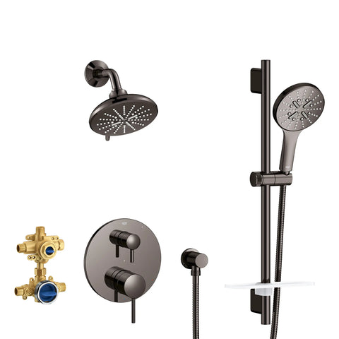 Timeless 2-Handle Pressure Balance Shower Bundle - Hard Graphite