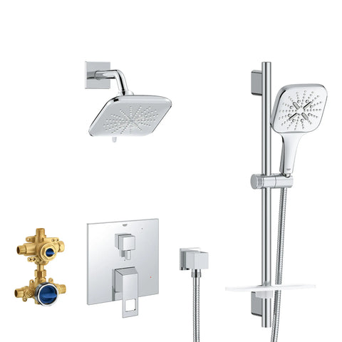 Eurocube 2-Handle Pressure Balance Shower Bundle - GROHE StarLight Chrome
