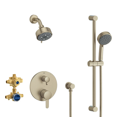 Cosmopolitan 2-Handle Pressure Balance Rainshower Bundle - Brushed Nickel InfinityFinish