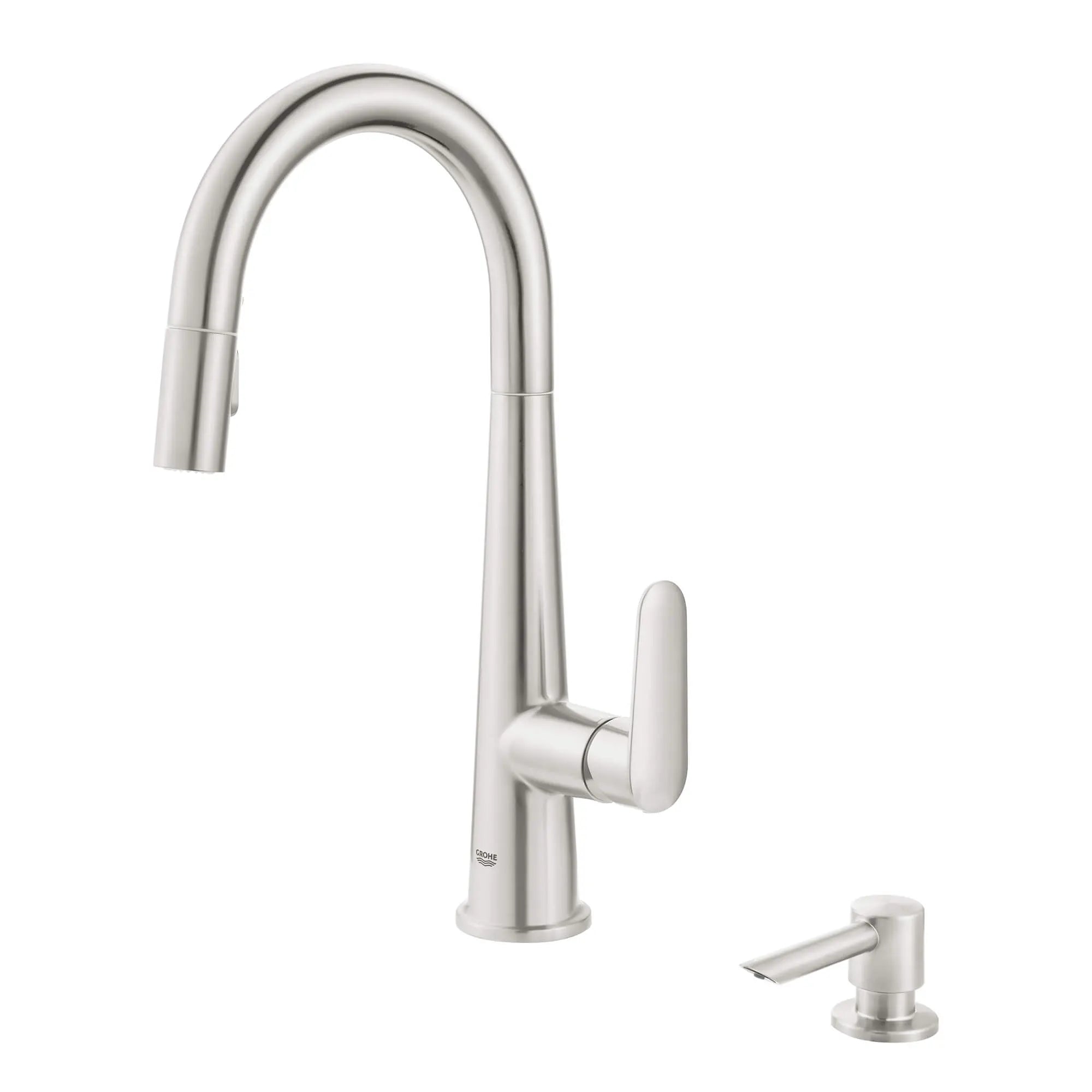 Veletto Single-handle Pull-down Kitchen Faucet // SUPERSTEEL INFINITYFINISH // 1556_30366dc0-single-handle-pull-down-kitchen-faucet-enviro-1_0_CDNwebp.webp