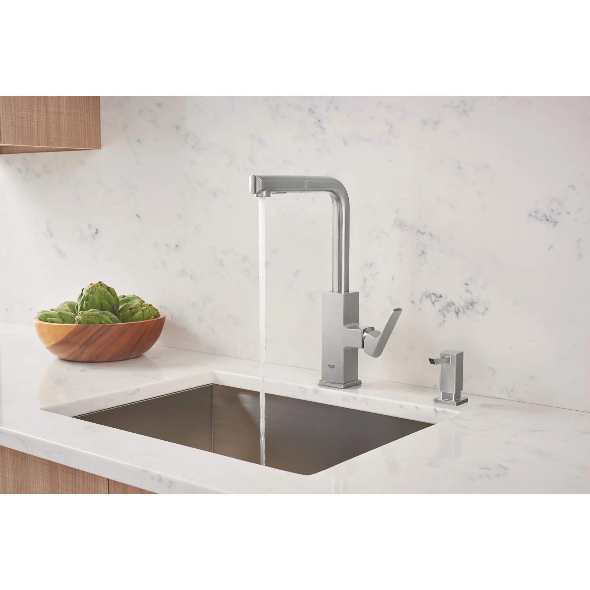 Tallinn Pull-Out Faucet // SUPERSTEEL INFINITYFINISH // 1574_30367dc0-single-handle-pull-out-kitchen-faucet-enviro-2_0_CDNwebp.webp